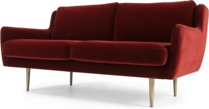 An Image of Simone 2 Seater Sofa, Claret Cotton Velvet