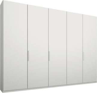 An Image of Caren 5 door 250cm Hinged Wardrobe, White Frame, Matt White Doors, Classic Interior