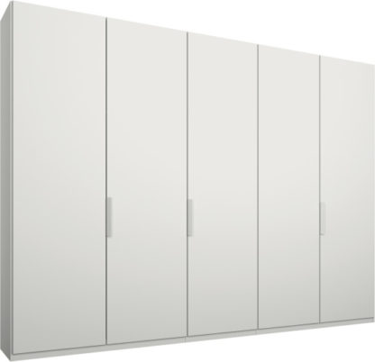 An Image of Caren 5 door 250cm Hinged Wardrobe, White Frame, Matt White Doors, Classic Interior