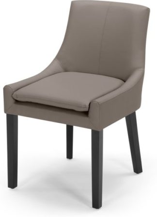 An Image of Percy Scoop Back Chair, Pewter Grey PU