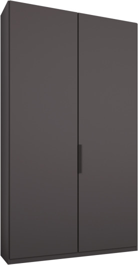 An Image of Caren 2 door 100cm Hinged Wardrobe, Graphite Grey Frame, Matt Graphite Grey Doors, Classic Interior