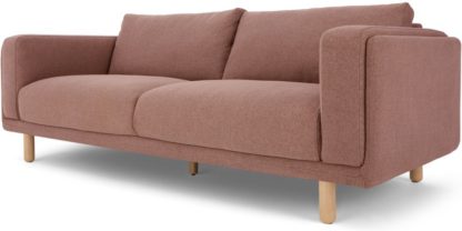 An Image of Karson 3 Seater Sofa, Mina Dusk Pink