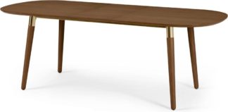 An Image of Edelweiss 6-8 Seat Oval Extending Dining Table, Walnut and Brass