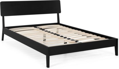 An Image of MADE Essentials Noka Double Bed, Black Stain