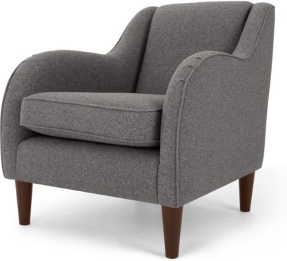 An Image of Helena Armchair, Textured Weave Smoke Grey