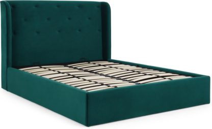 An Image of Ormond Double Bed with Storage, Seafoam Velvet