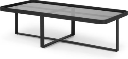 An Image of Aula Rectangular Coffee Table, Black & Grey