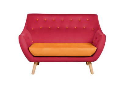 An Image of Poet Sofa, Luxor Cranberry Two Tones