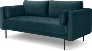 An Image of Harlow Large 2 Seater Sofa, Steel Blue Velvet