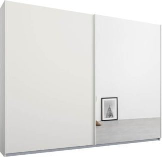 An Image of Malix 2 door 225cm Sliding Wardrobe, White frame,Matt White & Mirror doors , Classic Interior