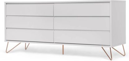 An Image of Elona wide chest of drawers, grey and copper