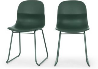 An Image of MADE Essentials Set of 2 Farah Dining Chairs, Green