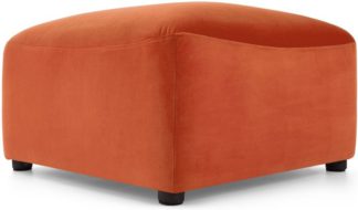 An Image of Juno Modular Ottoman, Flame Orange Velvet