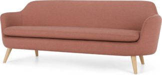 An Image of Nya 3 Seater Sofa, Rust Pink Weave