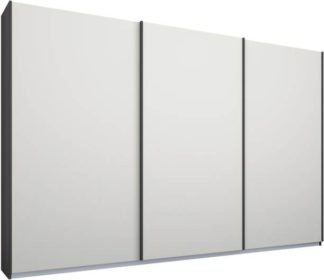 An Image of Malix 3 door 270cm Sliding Wardrobe, Graphite Grey frame,Matt White doors , Classic Interior