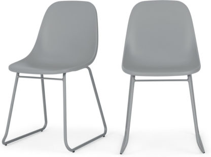 An Image of Set of 2 Duggie Dining Chairs, Grey