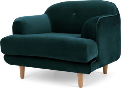 An Image of Gracie Armchair, Seafoam Blue Velvet