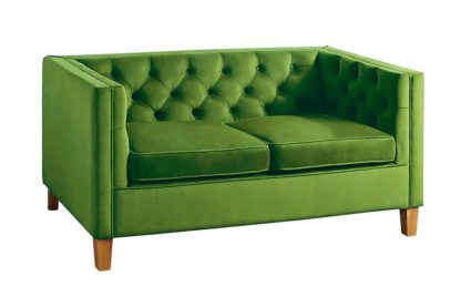 An Image of Miasto 2 Seater Sofa Emerald Green Velvet