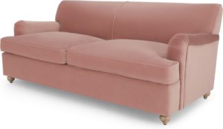 An Image of Orson 3 Seater Sofa Bed, Vintage Pink Velvet