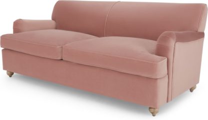 An Image of Orson 3 Seater Sofa Bed, Vintage Pink Velvet