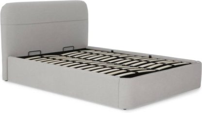 An Image of Baya Double Bed with Ottoman Storage, Hail Grey