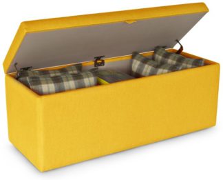 An Image of Decker Upholstered Storage Bench, Dandelion Yellow