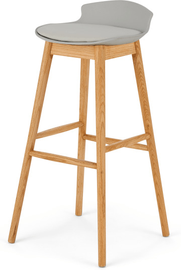 An Image of Thelma Barstool, Oak and Grey