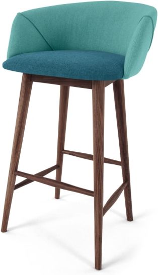 An Image of Lule Bar Stool, Mineral Blue and Emerald Green