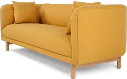An Image of Becca 3 Seater Sofa, Yolk Yellow