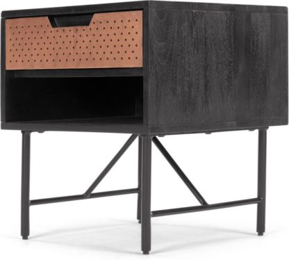 63027de7a77a80fe0fe4a8bae99d9e661dbaa6b2d931c29f75e9b3886e02f1d3-1.jpg An Image of Franklin Bedside Table, Mango Wood and Copper