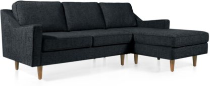 An Image of Dallas Right Hand Facing Chaise End Corner Sofa, Textured Weave Navy