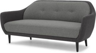 An Image of Hanley 3 Seater Sofa, Space Grey & Coventry Grey with Black Legs
