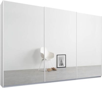 An Image of Malix 3 door 270cm Sliding Wardrobe, White frame,Mirror doors , Classic Interior