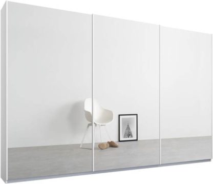 650e37bfbfbbb6bd5859acb4a9710607c71023feffe770695f01c5aa469d66af-2.jpg An Image of Malix 3 door 270cm Sliding Wardrobe, White frame,Mirror doors , Premium Interior