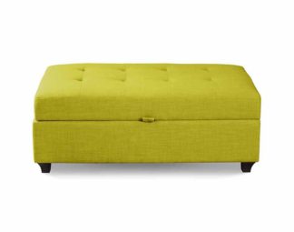 An Image of Leon Upholstered Ottoman - Lime