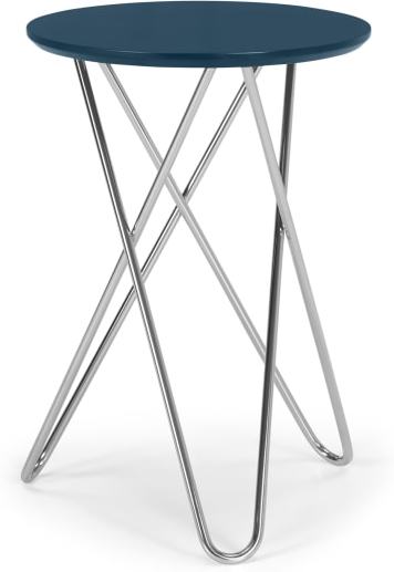 An Image of Eibar Side Table, Blue and Chrome