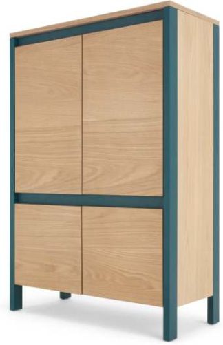 An Image of Ethan Hallway Storage, Oak and Teal