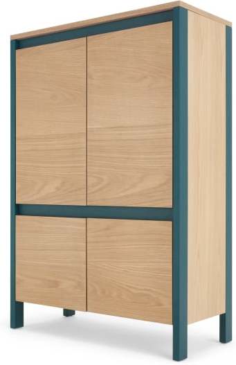 An Image of Ethan Hallway Storage, Oak and Teal