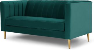 An Image of Amicie 2 Seater Sofa, Seafoam Blue velvet