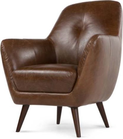 65e4d7acc4136b29c940cb2f5828614d18c67a3cee98fa79cd25c336a52b7007.jpg An Image of Prado Accent Chair, Antique Cognac Leather