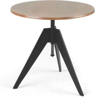An Image of Javier Bistro Round Compact Swivel Dining Table, Mango Wood