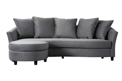 An Image of Morgan Three Seat Corner Sofa - Dove Grey