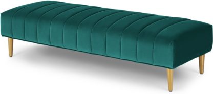 An Image of Amicie Ottoman Bench, Seafoam Blue Velvet