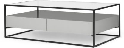 An Image of Jaxta Coffee Table, Grey and Glass