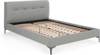 An Image of Furlo King Size Bed, Mountain Grey & Black Nickel Legs