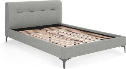 An Image of Furlo King Size Bed, Mountain Grey & Black Nickel Legs