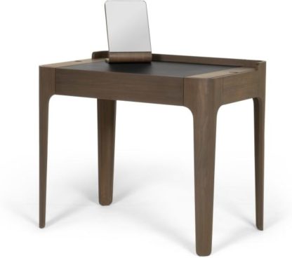 An Image of Zeke dressing table and mirror, walnut and black