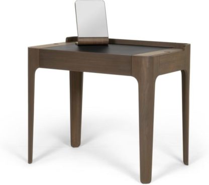 69763ac080c1687e522d90afa9cbead8730dbe97051110f2bf7e308aa62b9502.jpg An Image of Zeke dressing table and mirror, walnut and black