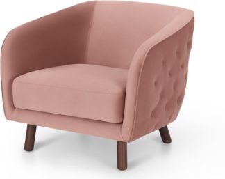 An Image of Esther Accent Armchair, Vintage Pink Velvet