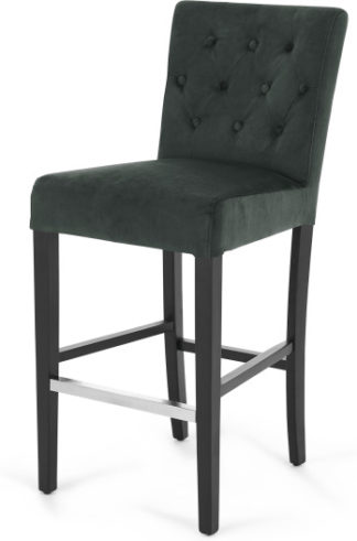 An Image of Flynn Barstool, Midnight Grey Velvet